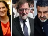 Colau, Rajoy y Trapero