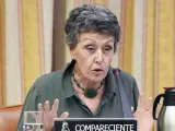 La administradora provisional única de la corporación RTVE, Rosa María Mateo, durante su comparecencia en la Comisión.