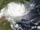Imagen de satélite del ciclón Idai llegando a Mozambique, el 15 de marzo de 2019.