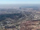 La boina de contaminación sobre Madrid, a vista de pájaro
