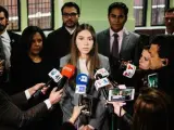 Fabiana Rosales, esposa de Juan Guaidó, durante un acto con miembros de la comunidad venezolana en Nueva York.