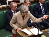 La primera ministra del Reino Unido, Theresa May, este viernes en la Cámara de los Comunes.