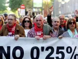 Manifestación en Bilbao por el mantenimiento de las pensiones.
