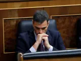Pedro Sánchez durante el debate de totalidad de los presupuestos