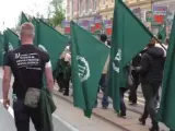 Imagen de una marcha neonazi en Plauen, Alemania.