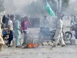 Protesta islamista en Pakistán contra la absolución de Asia Bibi, acusada de blasfemia.