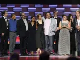 El elenco de la película 'Roma', en la gala de entrega de los Premios Platino del Cine Iberoamericano, celebrada en la Riviera Maya (México).
