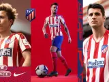Amanda Sampedro, Saúl y Morata lucen la nueva camiseta del Atlético