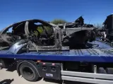 El vehículo en el que viajaba el futbolista Antonio Reyes, tras el accidente mortal.