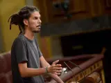 El diputado de Podemos Alberto Rodríguez en el Pleno del Congreso