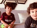 Los hijos de Leo Messi, en su casa.