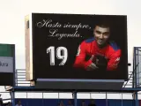 Videomarcador del estadio del Extremadura en recuerdo a José Antonio Reyes.