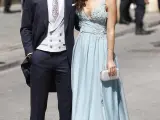 Marco Asensio y Sandra Garal en la boda de Sergio Ramos y Pilar Rubio.