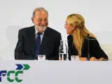 Carlos Slim y Esther Alcocer Koplowitz en el último 'investors day' de la compañía.