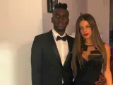 El futbolista del Mallorca y su esposa, Fabiola.