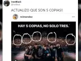 El tuit en el que se demuestra que Roi Menéndez editó la imagen de su concierto en Torrejón.