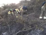 Bomberos trabajan en un incendio en Villaviciosa de Córdoba