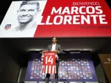 Marcos Llorente, durante su presentación con el Atlético de Madrid.