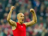 El jugador del Bayern Múnich Arjen Robben celebra una victoria.