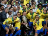 La 'canarinha' celebra la conquista de su novena Copa América.