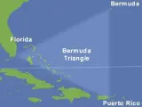 Imagen del área ubicada entre Florida, Puerto Rico y las islas Bermudas, conocida como el Triángulo de las Bermudas.