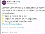 Tuit de Podemos Madrid.