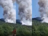 Imagen del incendio destado en La Granja de San Ildefonso (Segovia).