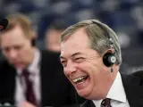 El europarlamentario británico Nigel Farage en el Parlamento Europeo en Estrasburgo.