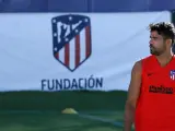 Diego Costa, durante un entrenamiento del Atlético de Madrid.