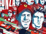 Cartel de Ferrari para el GP de Italia con motivo de su 90 aniversario.