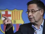 Josep María Bartomeu, en rueda de prensa