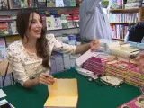 Almudena Cid, exgimnasta, en una presentación de su libro.