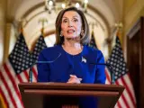 La presidenta de la Cámara Baja de EE UU, la demócrata Nancy Pelosi, anuncia el inicio de un juicio político ('impeachment') contra el presidente estadounidense, Donald Trump.
