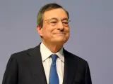 Mario Draghi, presidente del Banco Central Europeo en la rueda de prensa del 24 de octubre en Frankfurt (Alemania).