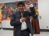 El presidente de Bolivia, Evo Morales, durante una rueda de prensa en La Paz.