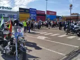 Moteros concentrados en Mérida para reclamar más seguridad en las carreteras.