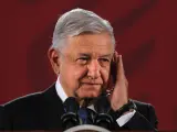 El presidente de México, Andrés Manuel López Obrador, participa en su conferencia de prensa matutina, en Palacio Nacional. /EFE