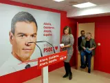 Iratxe García en la sede del PSOE de Salamanca.