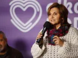 La candidata de Elkarrekin Podemos Pilar Garrido en un acto electoral