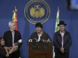El presidente de Bolivia, Evo Morales, durante la rueda de prensa de este sábado. El presidente de Bolivia, Evo Morales 11/9/2019