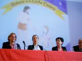 La alcaldesa de Santa Cruz de Tenerife, Patricia Hernández, en la presentación del libro 'Historia de la Lucha Canaria'