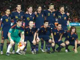Once de la selección española en la final del Mundial de Sudáfrica.