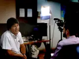 Evo Morales durante una entrevista en México.