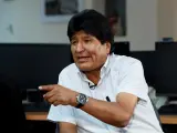 El expresidente de Bolivia Evo Morales, durante una entrevista en Ciudad de México.
