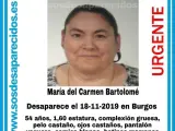 Cartel con la información de la mujer desaparecida en el barrio burgalés de Gamonal.