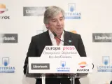 El manager general de Movistar Team, Eusebio Unzué, durante su intervención en el desayuno deportivo de Europa Press '40 años de Ciclismo de Reynolds a Movistar', en el Hotel InterContinental de Madrid (España), a 20 de noviembre de 2019.