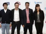 Borja Lafuente, François-Xavier Lacroix, Pablo Sánchez e Irene de la Torre durante la presentación del certificado 'B Corp' para Aguas Danone.
