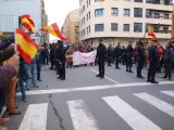 Manifestación en Calahorra en solidaridad con presos de Alsasua y de Cataluña se topa con contramanifestación