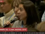 La periodista chilena que protestó en la Cumbre del Clima de Madrid por no dejar a los periodistas "levantar la mano".