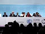 La ministra de Medio Ambiente de Chile y presidenta de la COP25, Carolina Schmidt, en el plenario de la Cumbre del Clima de Madrid.